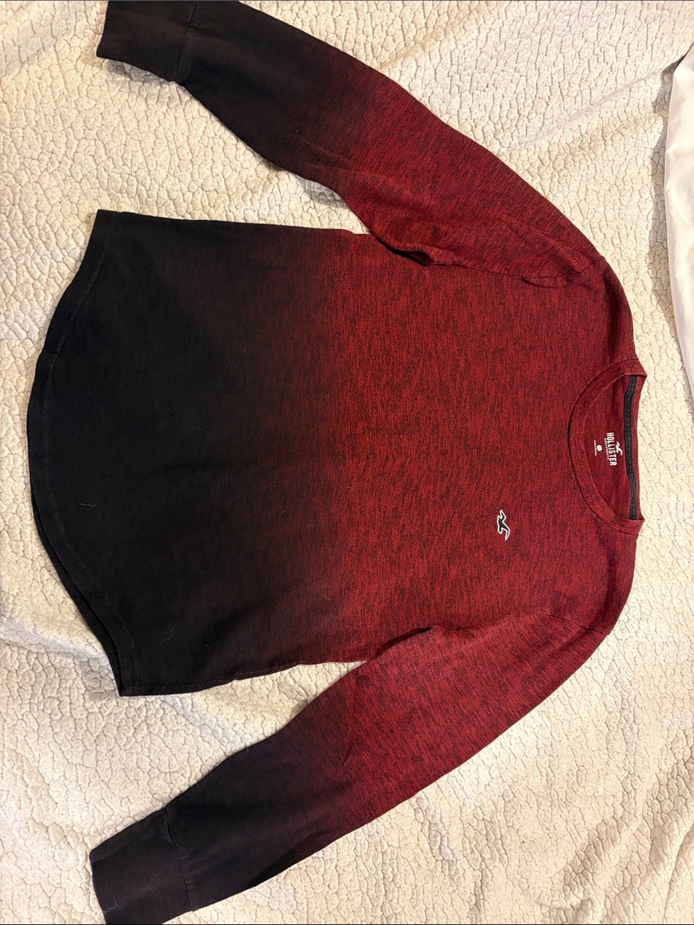 Hollister Red-to-Black Ombre Crewneck Sweater - Men's